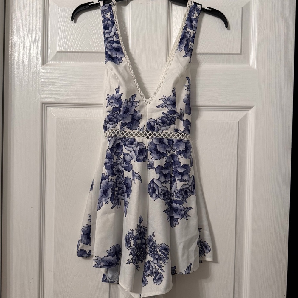 Floral Blue and White Romper from LF